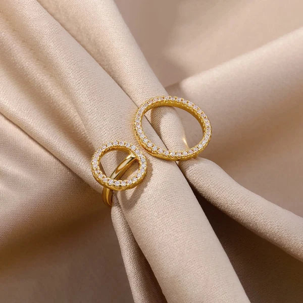 Elegant Double Circle Adjustable Ring