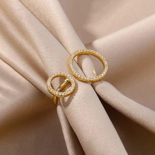Elegant Double Circle Adjustable Ring
