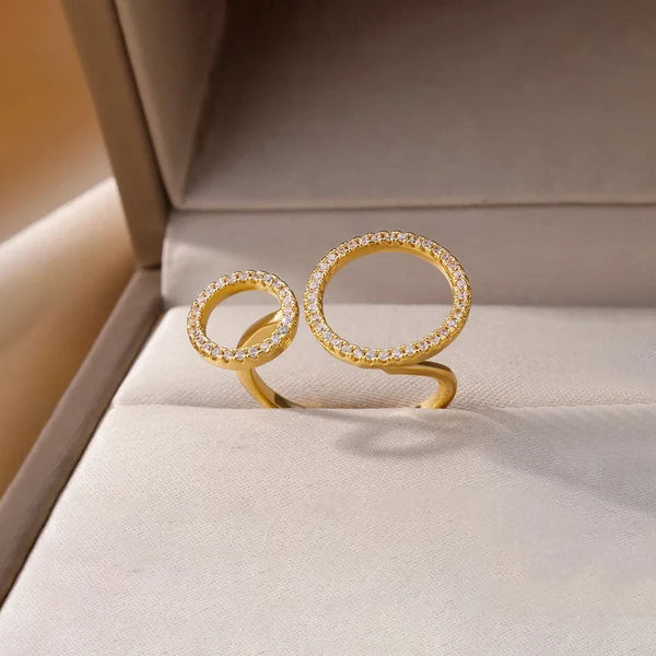 Elegant Double Circle Adjustable Ring