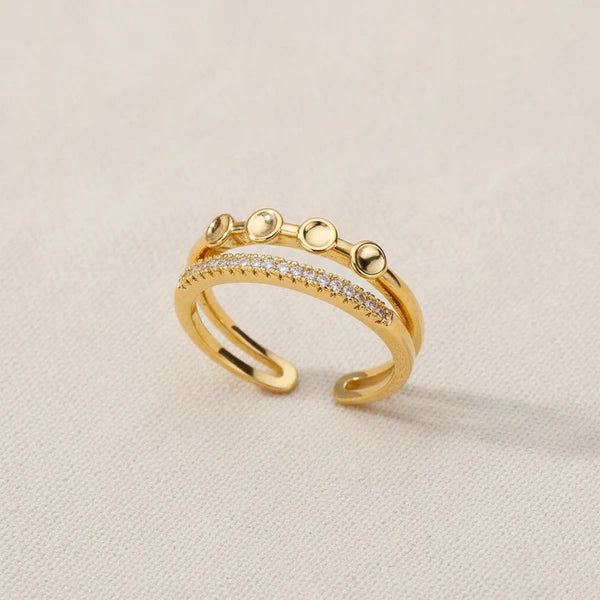 Triple Row Stainless Steel Adjustable Ring