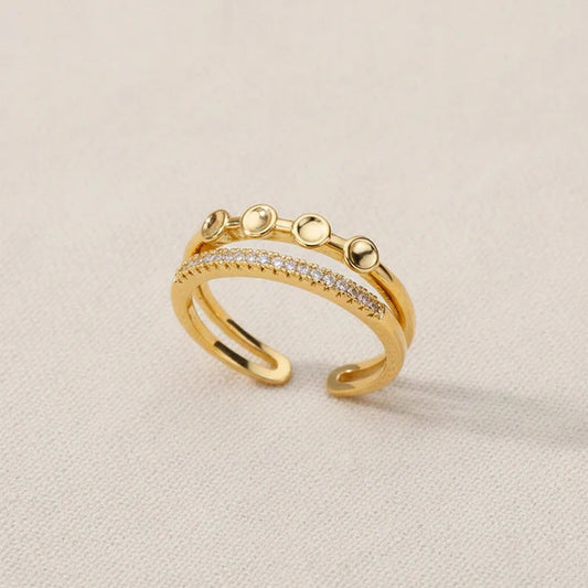 Triple Row Stainless Steel Adjustable Ring