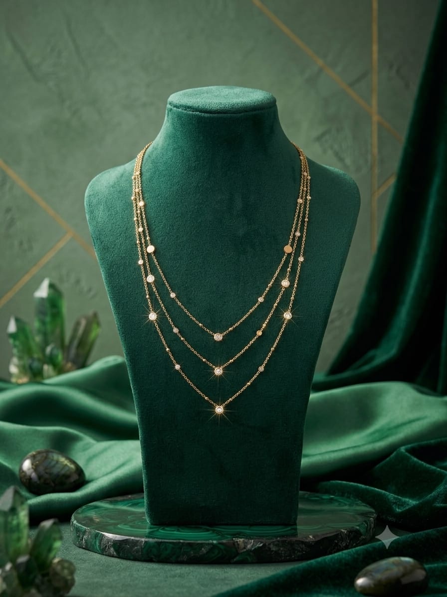 Gold Layered Crystal Necklace