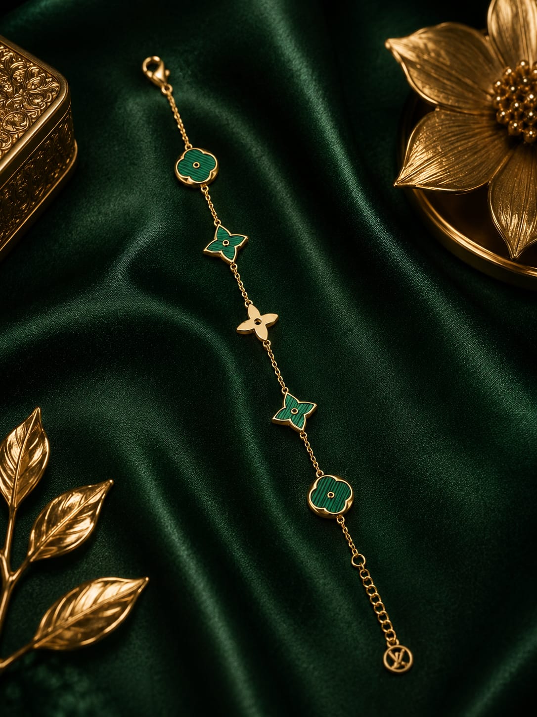 Teal Bloom Charm Bracelet