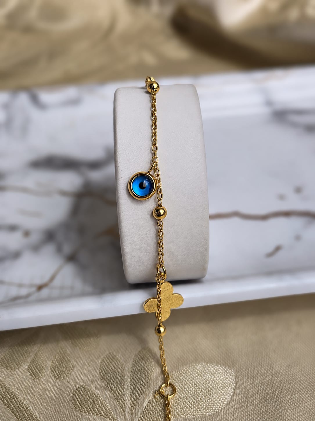 Evil eye Clover Charm Bracelet