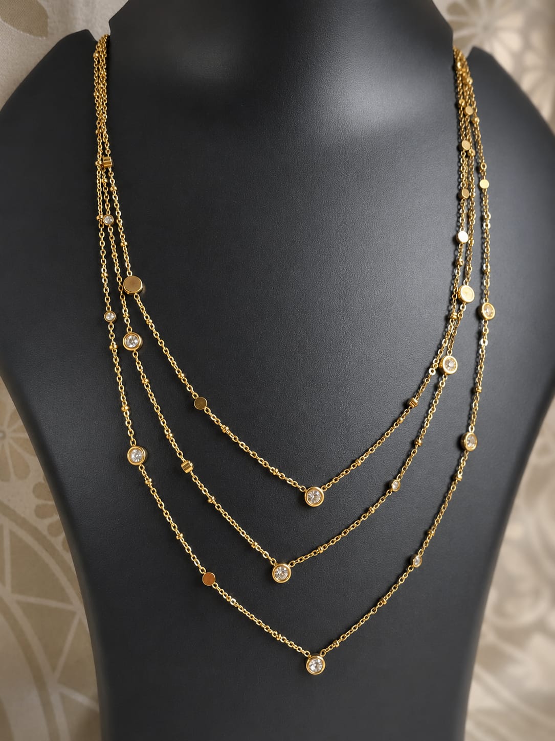 Gold Layered Crystal Necklace