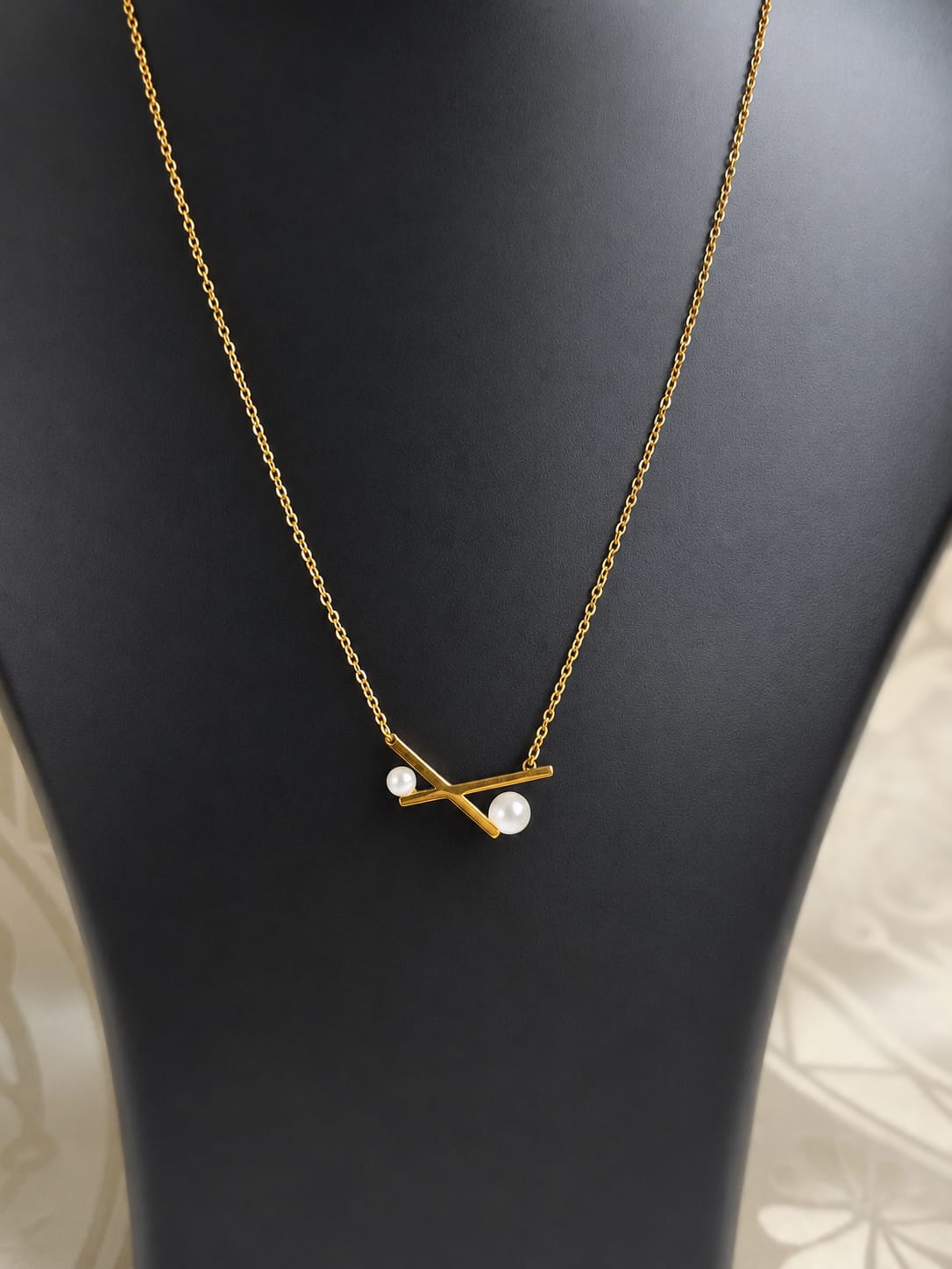 Pearl Cross Pendant Necklace