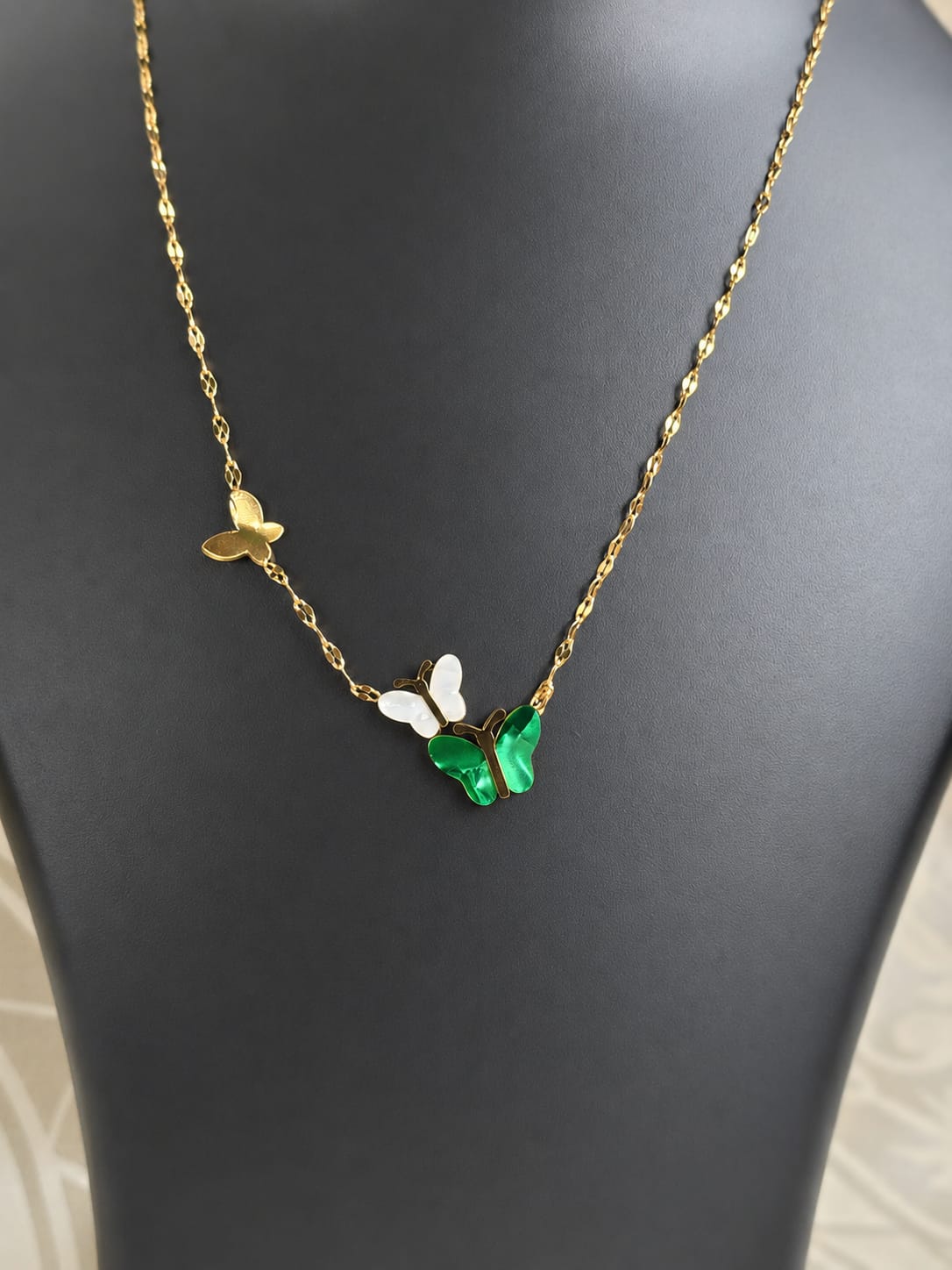 Gold Butterfly Pendant Necklace